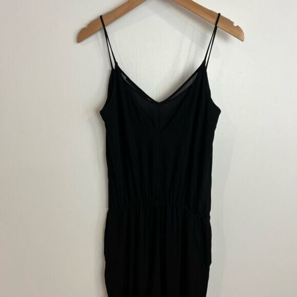 Zara Womens TRF Black Ribbed Jumpsuit Sleeveless Size Small Pockets One Piece - Picture 11 of 11